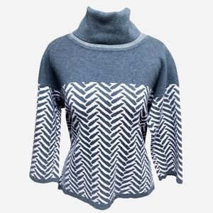 Marble Sweater Womens Size 0 Pink and Gray Turtleneck Pullover 100% Cotton UK